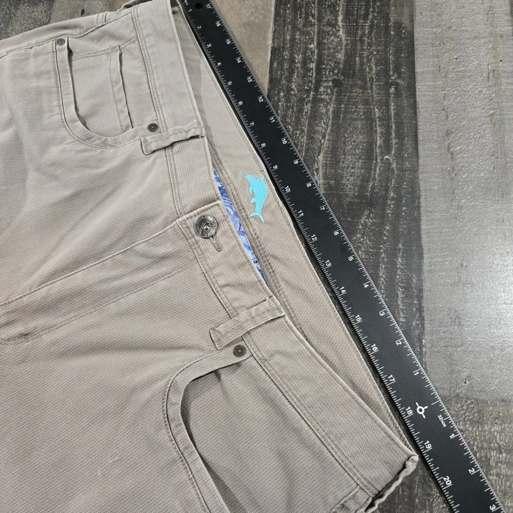 Tommy Bahama Boracay Khaki Tan Textured 5-Pocket Chino Stretch Pants Mens 38x30